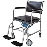 Mobiclinic- Ancla- Silla de WC con Ruedas- Silla de Inodoro para minusválidos- discapacitados- Ancianos- Plegable…